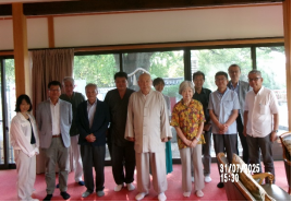 法話の後、崔住職とご一緒に